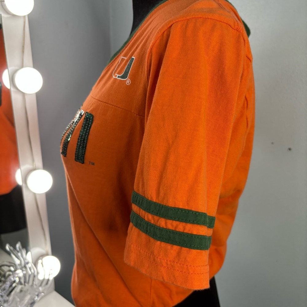 Sequin Orange and Green Miami Jersey Top - Picture 3 of 6